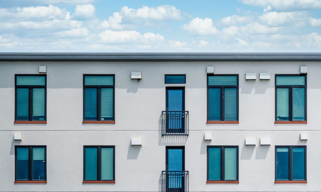 building with a flat roof