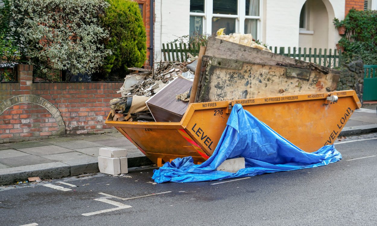 an overloaded skip